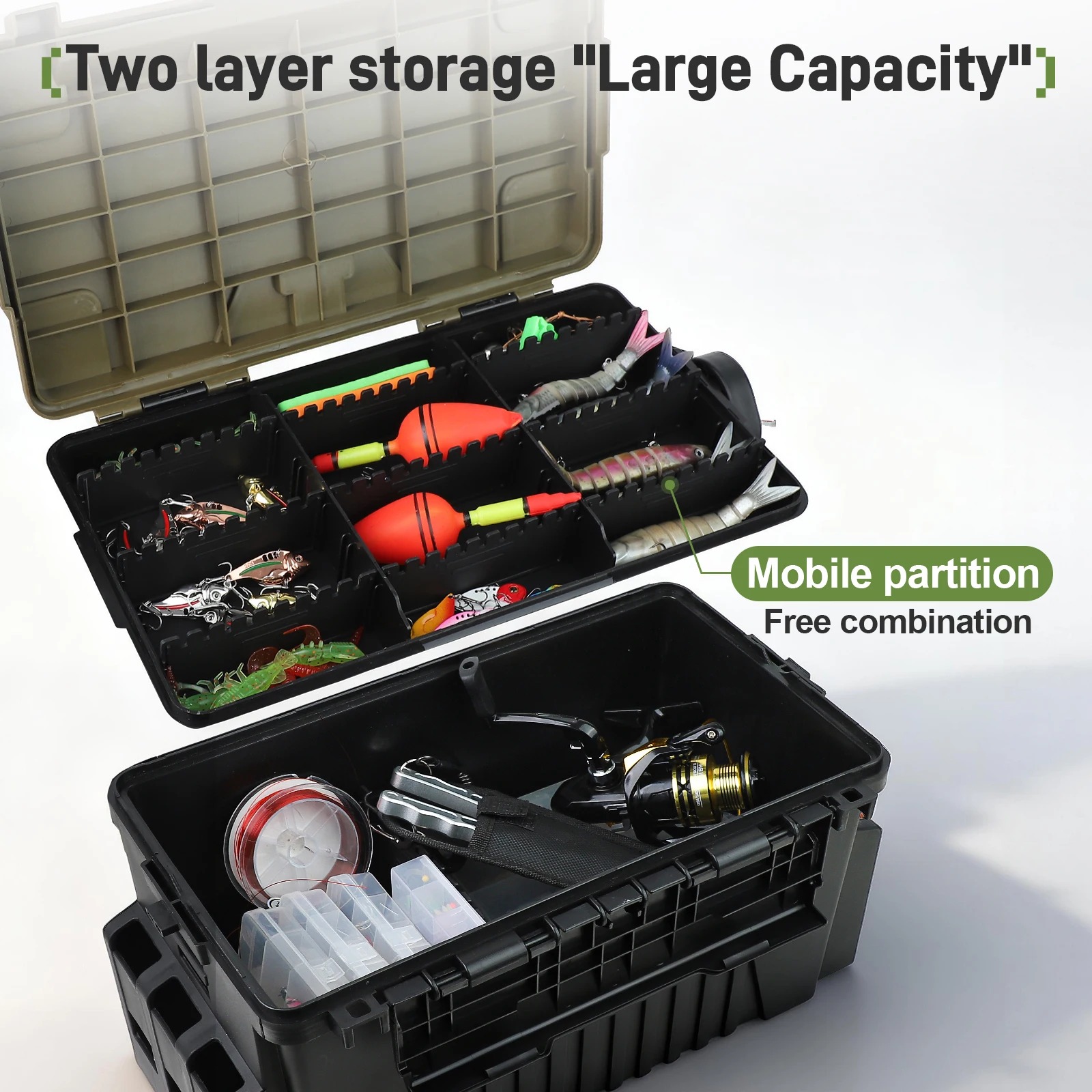 Fishing Tackle Box Double Laye - đánh giá và giá Fishing Kayak Crate